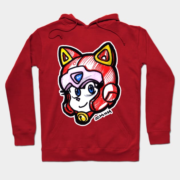 Polly Esther Samurai Pizza Cat Hoodie by sketchnkustom